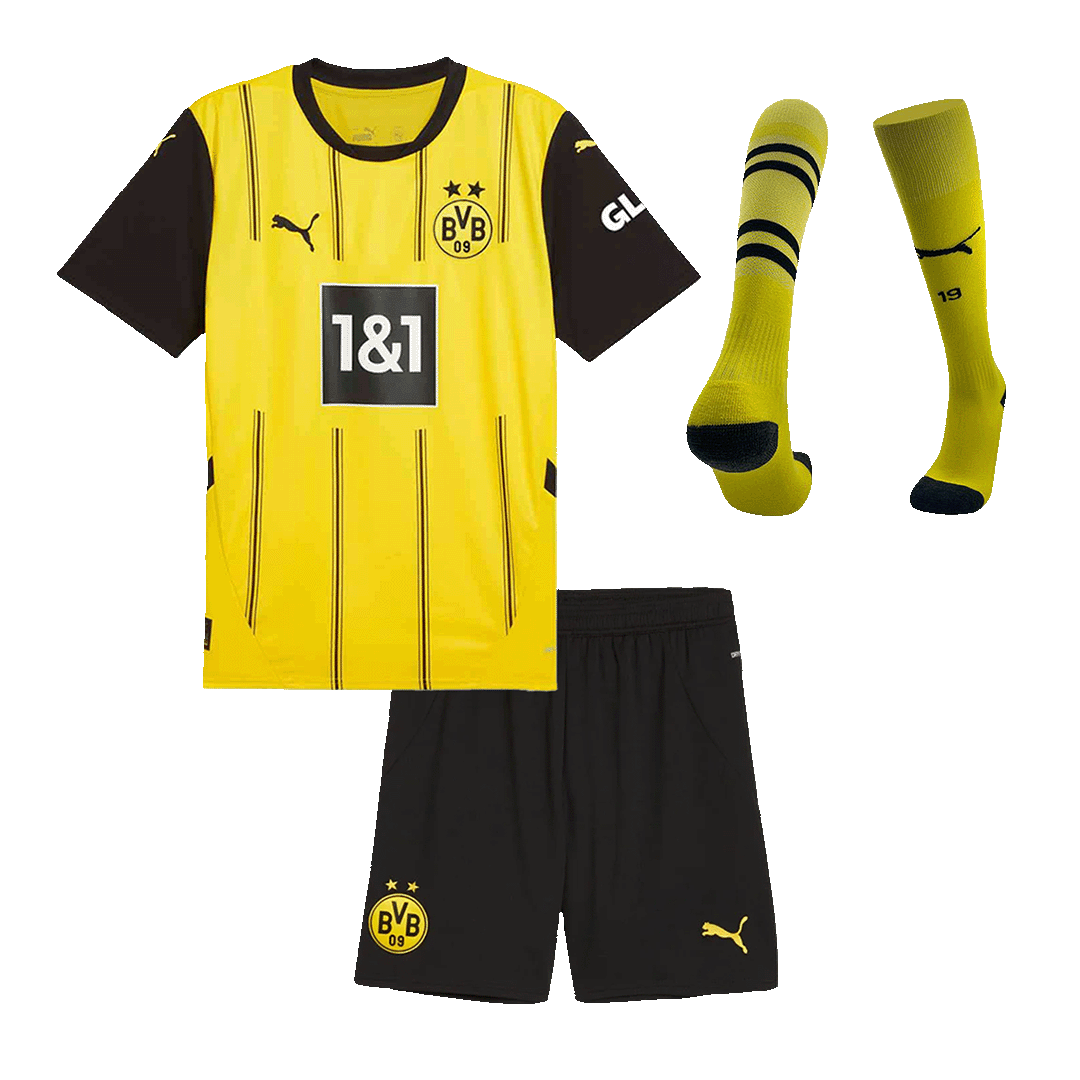 Borussia Dortmund Custom Home Komplette Fußballtrikots für Kinder 2024/25