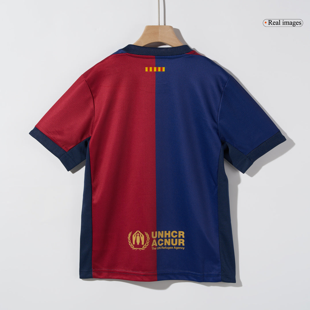 Barcelona Kinder-Heimfußballtrikot-Set (Shirt + Shorts) 2024/25 - COLDPLAY