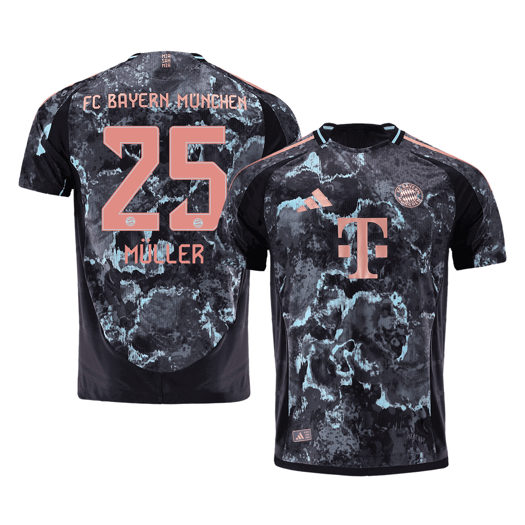 Authentisches MÜLLER #25 Fußballtrikot Bayern München Auswärtstrikot 2024/25