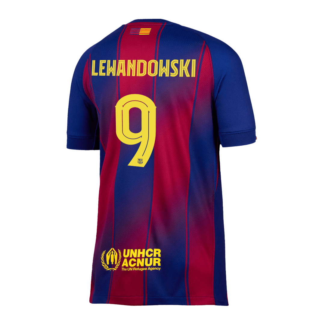 LEWANDOWSKI #9 Barcelona Heimtrikot 2025/26 Rot&Blau - UCL