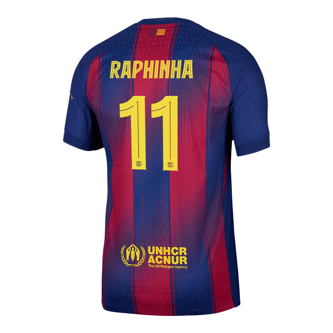 RAPHINHA #11 Authentic Barcelona Heimtrikot 2025/26 Rot&Blau - UCL
