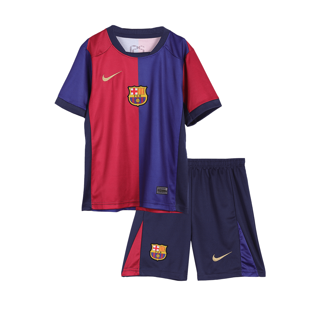 Barcelona Home Spotify Kinder-Fußballtrikot-Set ohne Text (Shirt + Shorts) 2024/25