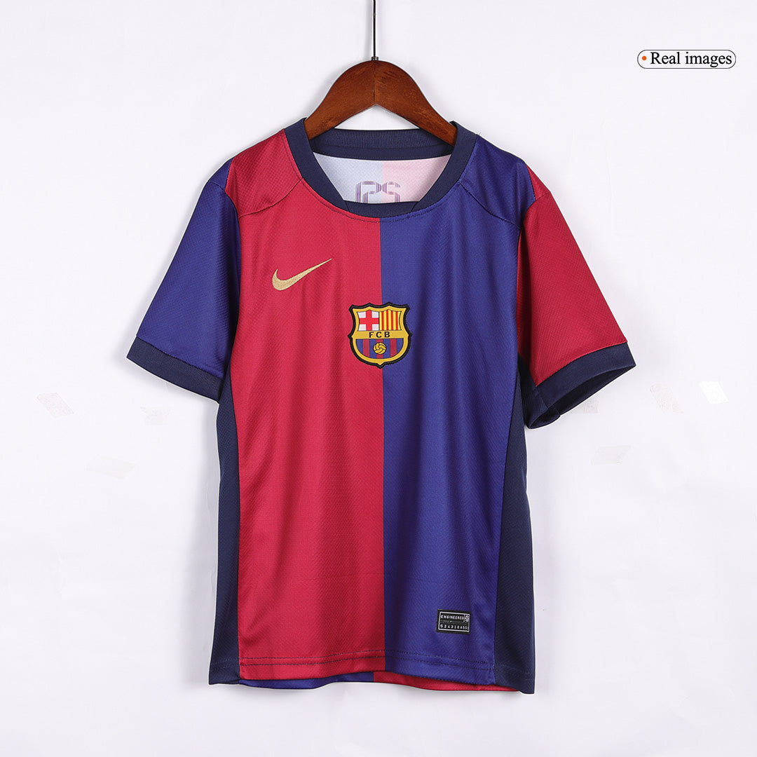 Barcelona Home Spotify Kinder-Fußballtrikot-Set ohne Text (Shirt + Shorts) 2024/25