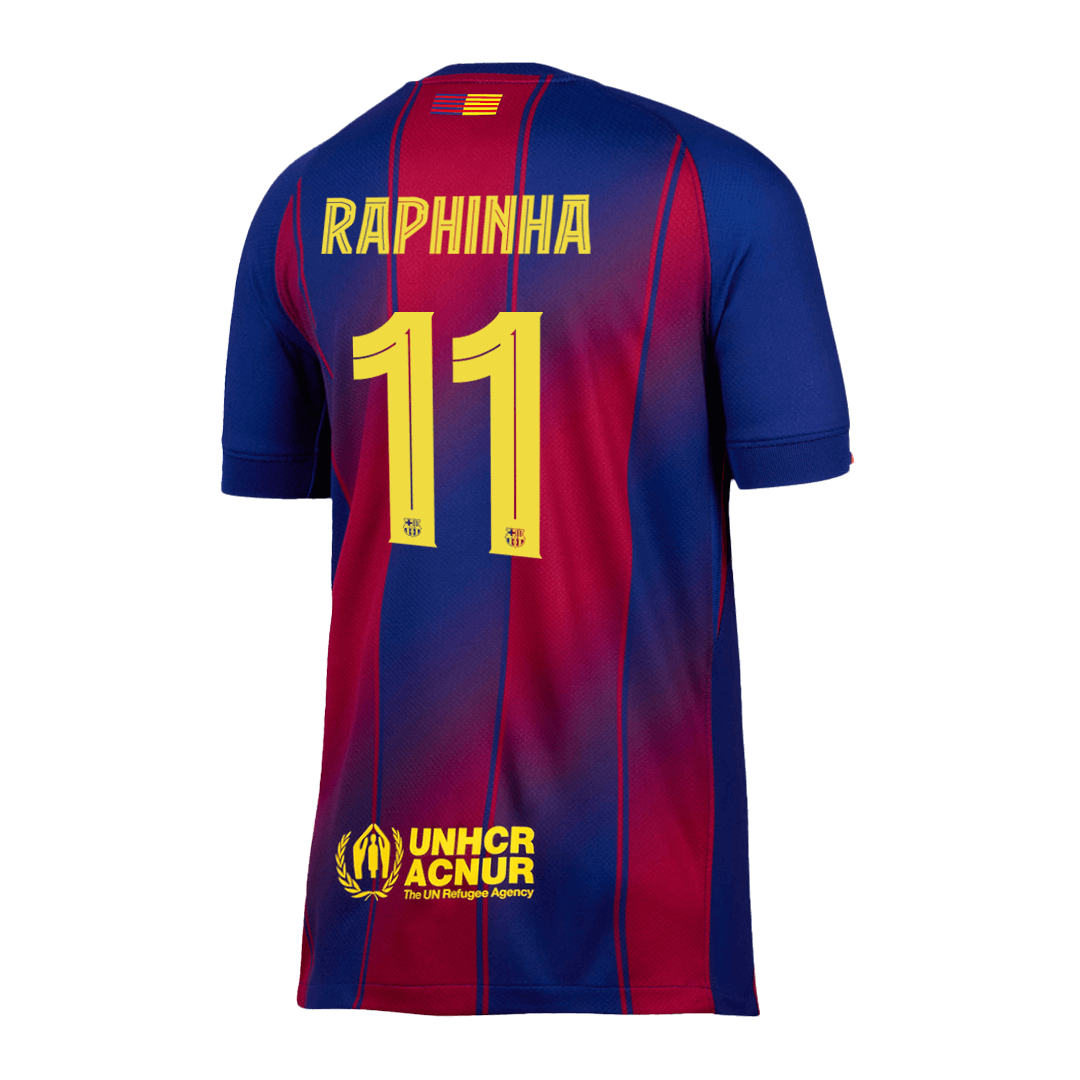 RAPHINHA #11 Barcelona Heimtrikot 2025/26 Rot&Blau - UCL