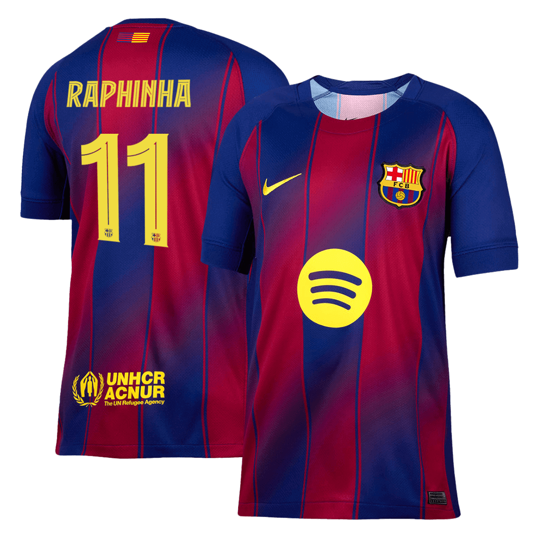 RAPHINHA #11 Barcelona Heimtrikot 2025/26 Rot&Blau - UCL