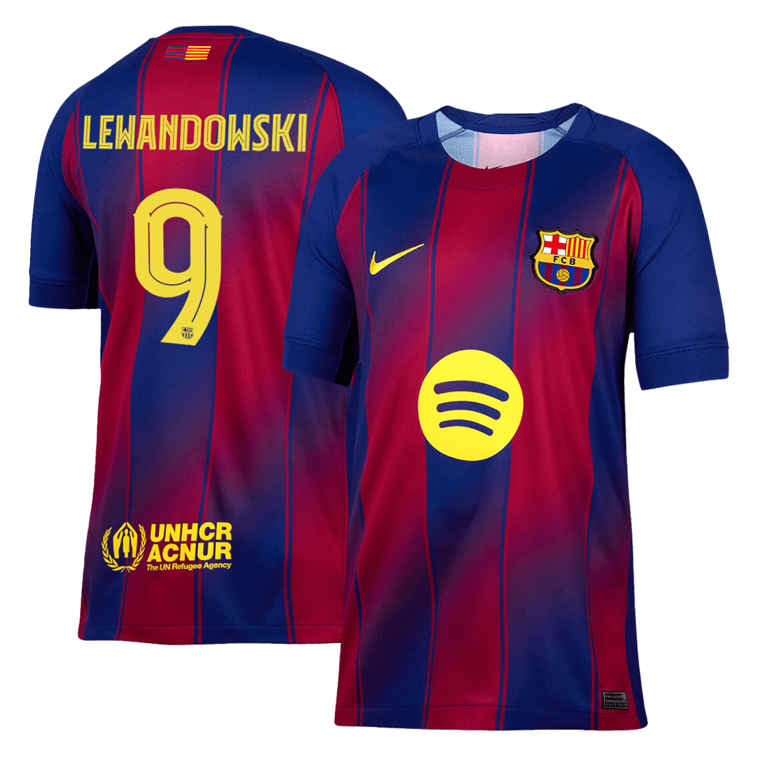 LEWANDOWSKI #9 Barcelona Heimtrikot 2025/26 Rot&Blau - UCL