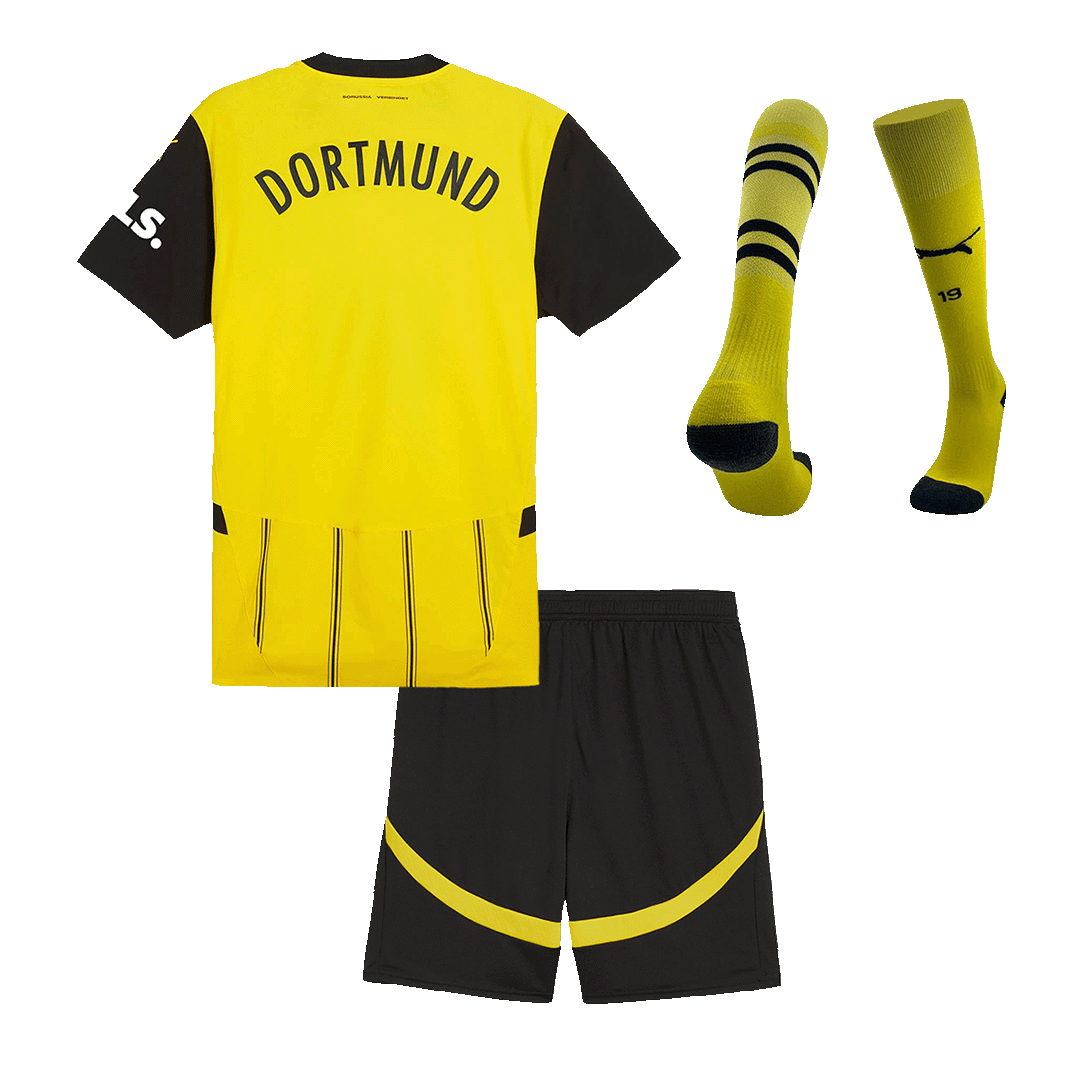 Borussia Dortmund Custom Home Komplette Fußballtrikots für Kinder 2024/25