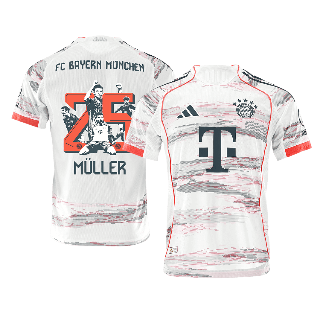 Authentisches MÜLLER Special #25 Fußballtrikot Bayern München Auswärtstrikot 2025/26
