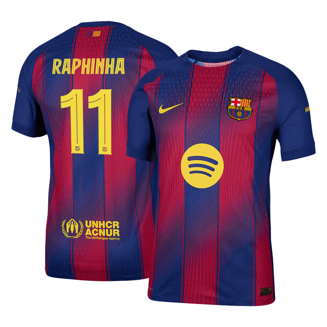 RAPHINHA #11 Authentic Barcelona Heimtrikot 2025/26 Rot&Blau - UCL