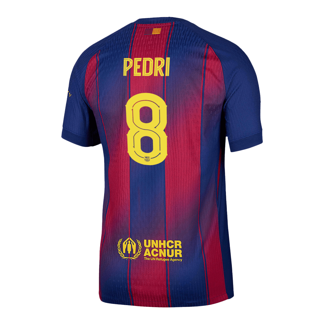 PEDRI #8 Authentic Barcelona Heimtrikot 2025/26 Rot&Blau - UCL