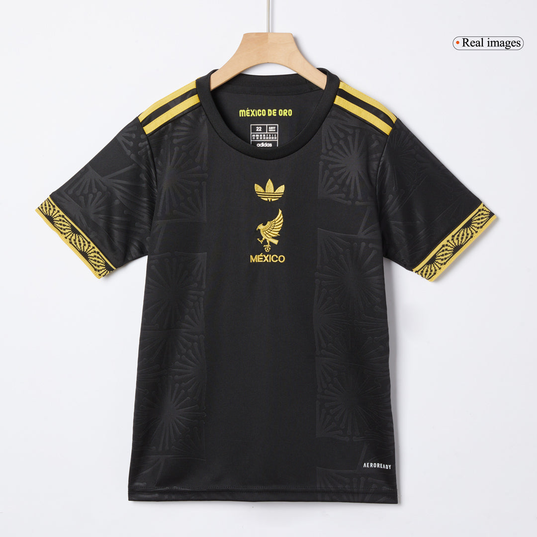Offizielles Mexiko Kinder-Komplettset 2025 - Drittes Auswärtstrikot (Gold Cup Edition) personalisierbar