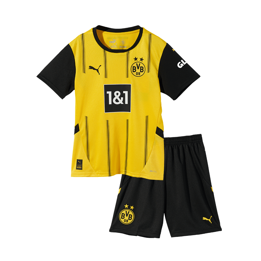 Borussia Dortmund Custom Home Komplette Fußballtrikots für Kinder 2024/25