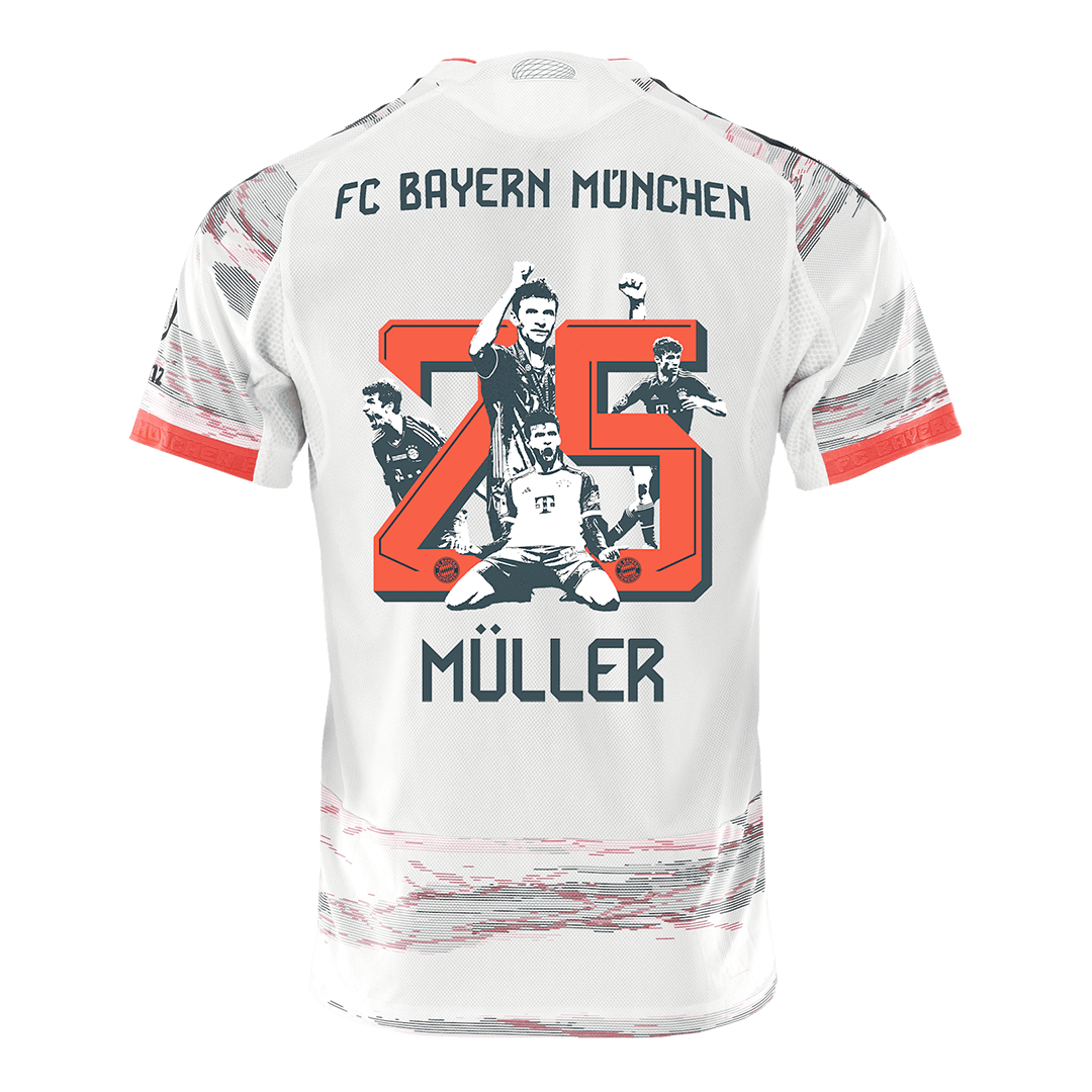 Authentisches MÜLLER Special #25 Fußballtrikot Bayern München Auswärtstrikot 2025/26