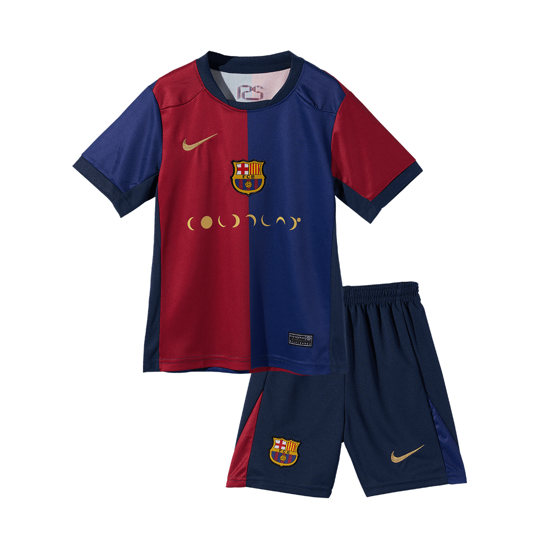 Barcelona Kinder-Heimfußballtrikot-Set (Shirt + Shorts) 2024/25 - COLDPLAY