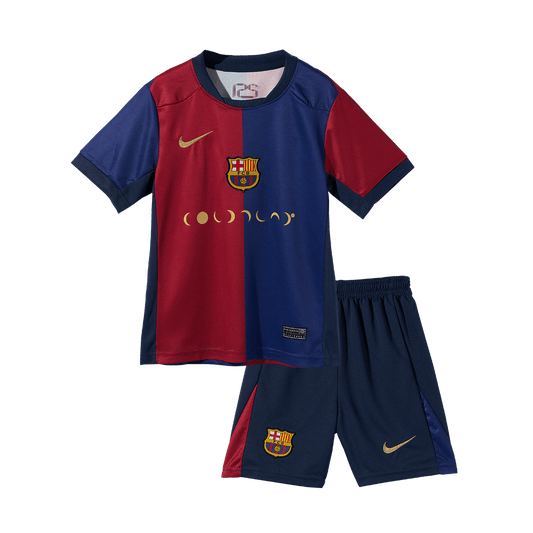 Barcelona Kinder-Heimfußballtrikot-Set (Shirt + Shorts) 2024/25 - COLDPLAY
