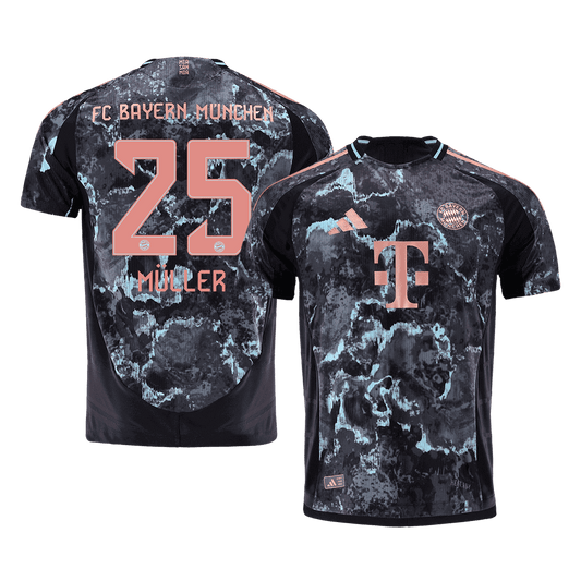 Authentisches MÜLLER #25 Fußballtrikot Bayern München Auswärtstrikot 2024/25