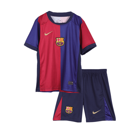 Barcelona Home Spotify Kinder-Fußballtrikot-Set ohne Text (Shirt + Shorts) 2024/25