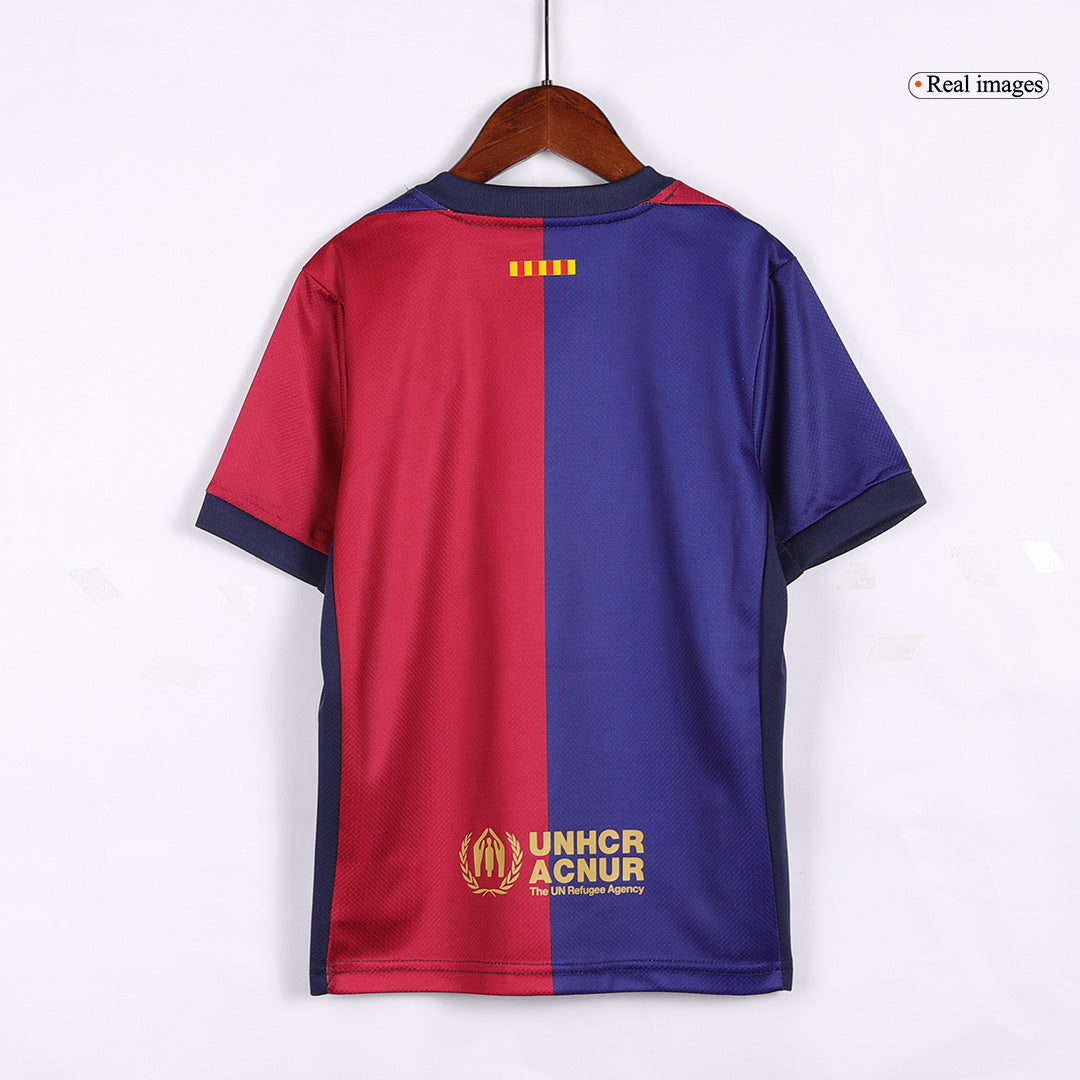 Barcelona Home Spotify Kinder-Fußballtrikot-Set ohne Text (Shirt + Shorts) 2024/25