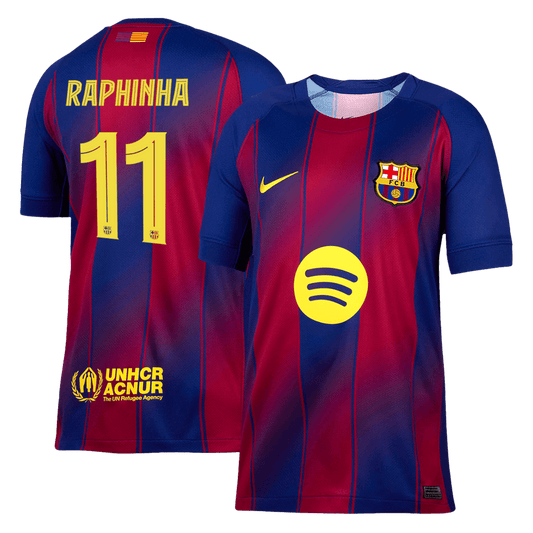 RAPHINHA #11 Barcelona Heimtrikot 2025/26 Rot&Blau - UCL