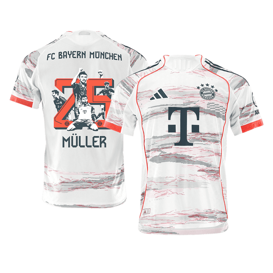 Authentisches MÜLLER Special #25 Fußballtrikot Bayern München Auswärtstrikot 2025/26