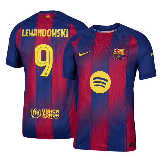 LEWANDOWSKI #9 Authentic Barcelona Heimtrikot 2025/26 Rot&Blau - UCL