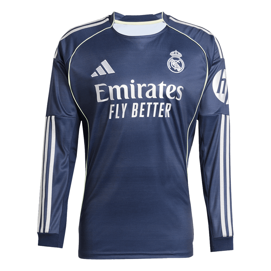 Real Madrid Auswärtstrikot Langarm 2025/26 Marineblau