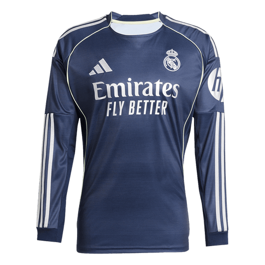 Real Madrid Auswärtstrikot Langarm 2025/26 Marineblau