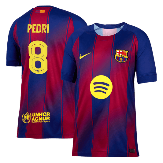 PEDRI #8 Barcelona Heimtrikot 2025/26 Rot&Blau - UCL