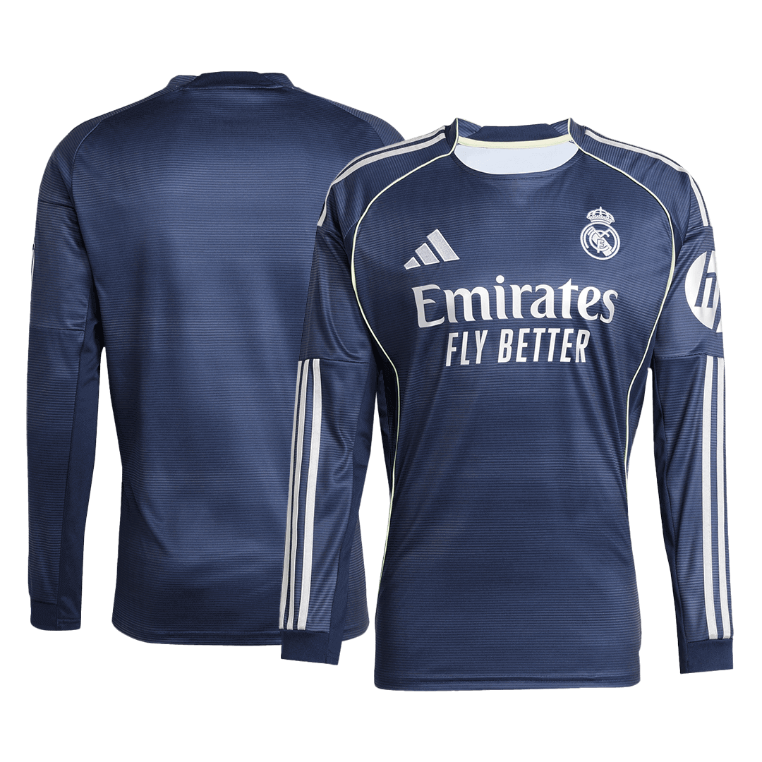 Real Madrid Auswärtstrikot Langarm 2025/26 Marineblau