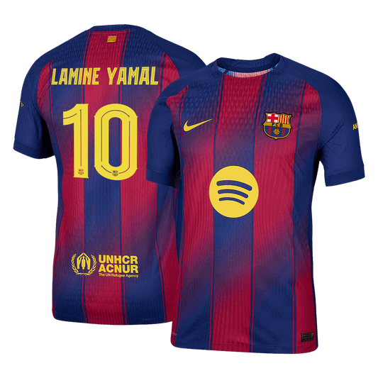 LAMINE YAMAL #10 Authentic Barcelona Heimtrikot 2025/26 Rot&Blau - UCL