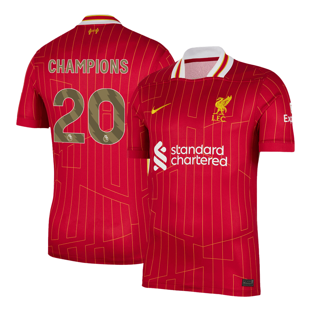 Liverpool CHAMPIONS #20 Heim-Fußballtrikot für Herren, Champion Edition 2024/25
